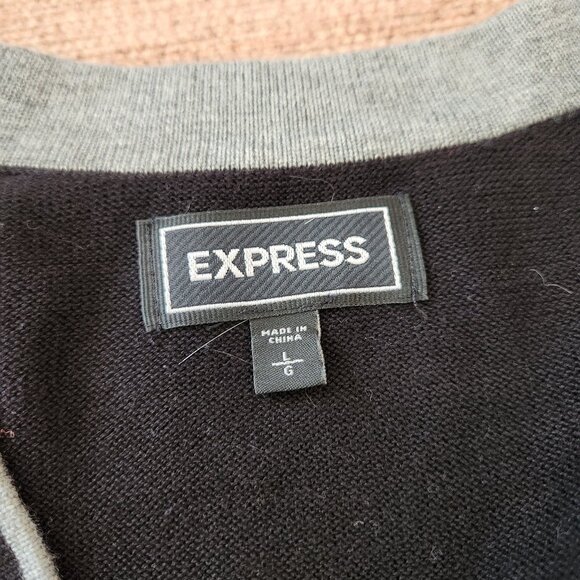 Express black cardigan with gray accents - Picture 2 of 6